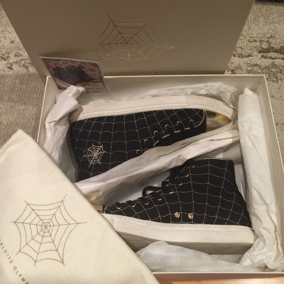 Charlotte Olympia BlackGold Web High Tops Sneakers - Picture 16 of 16